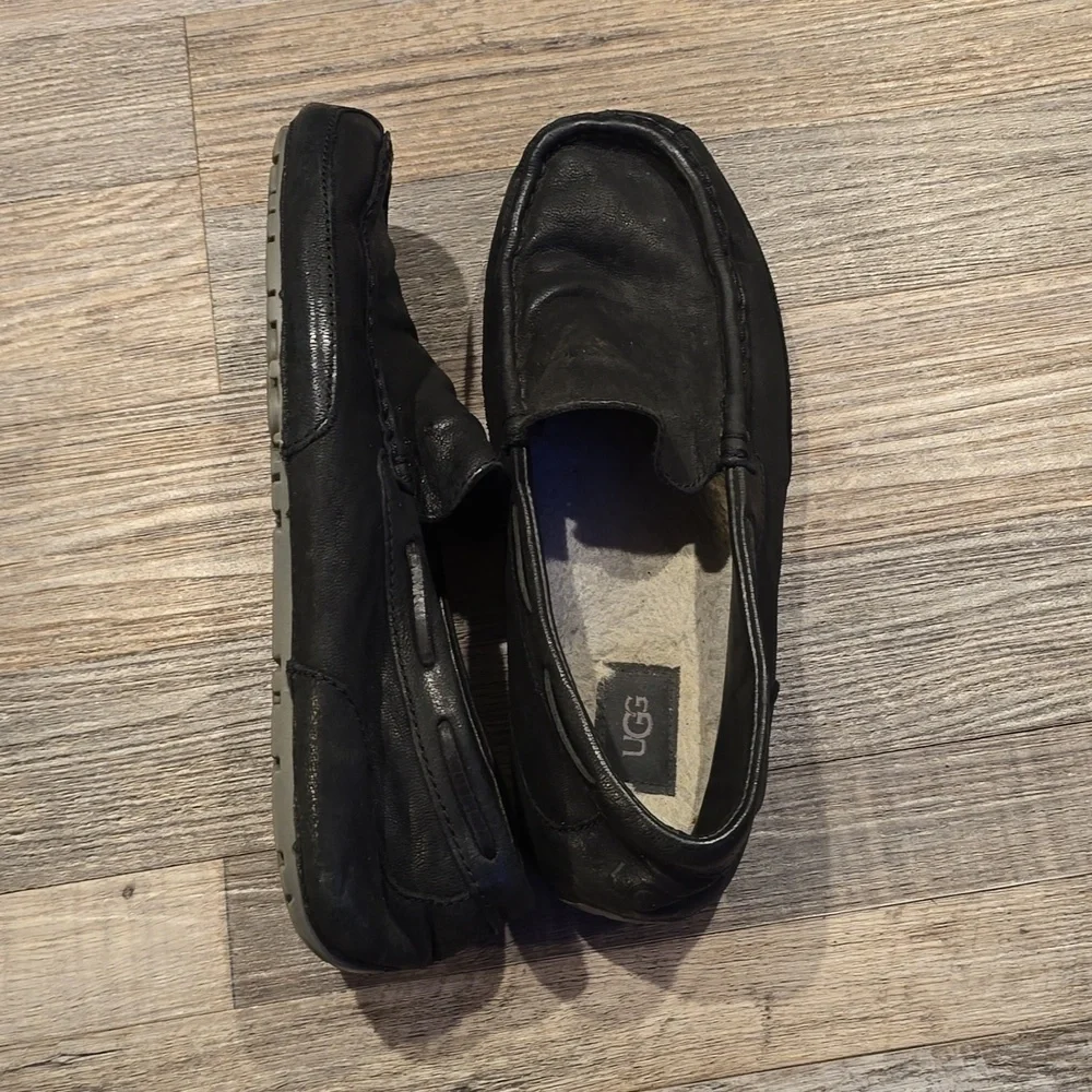 UGG Alder Shearling Line Loafers | Black | Size‎ 12 | Leather​